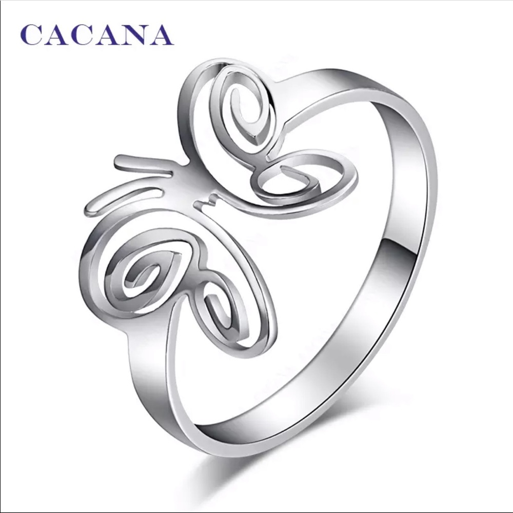 NWT Stainless Steel Rings Butterfly